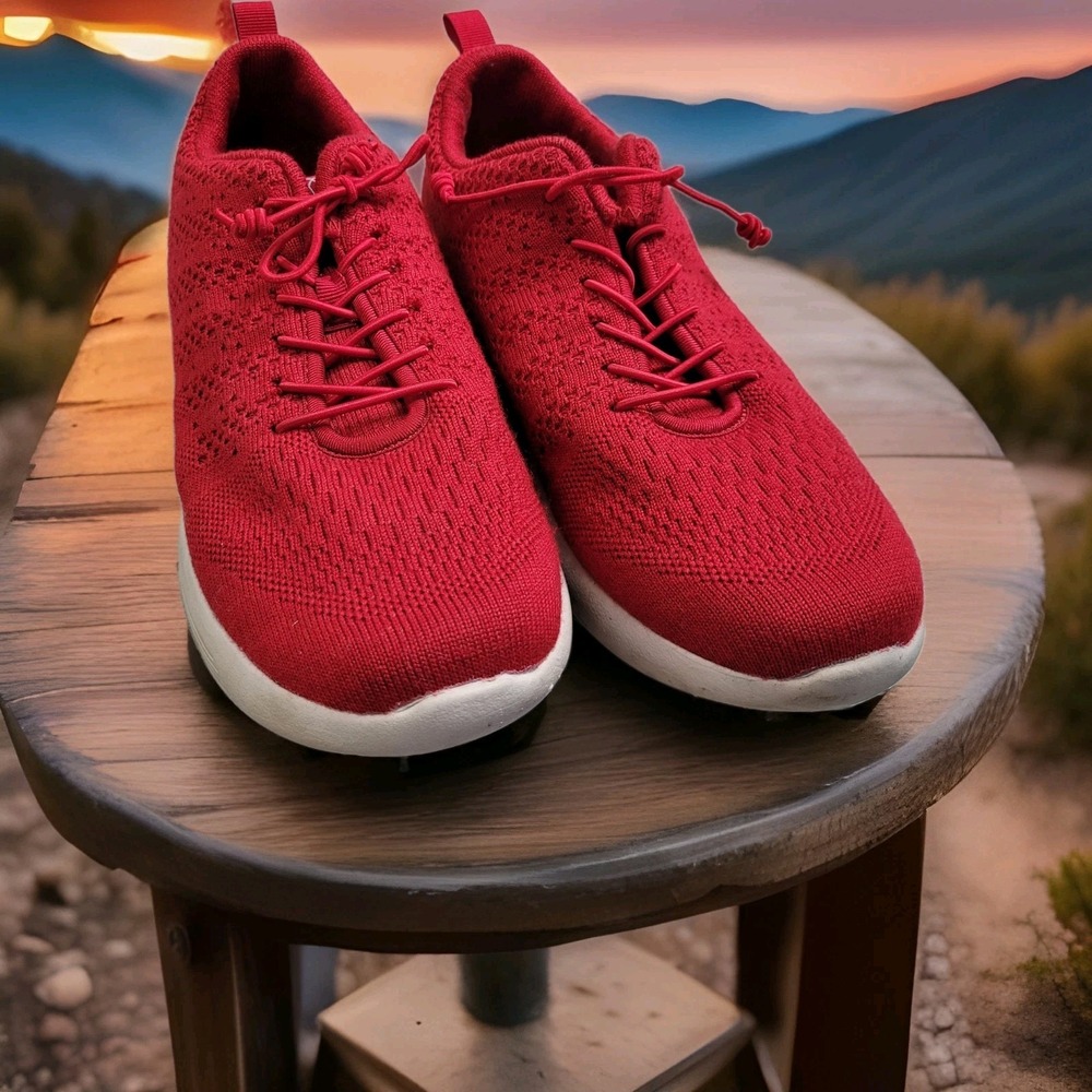 Woolloomooloo Belmont Merino Wool Unisex Slip On Shoes Red 41=Women 10=Men 7-8